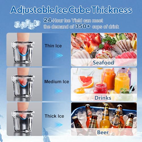 Commercial Gourmet Ice Maker Machine (115Lbs/24H-Gourmet Ice)