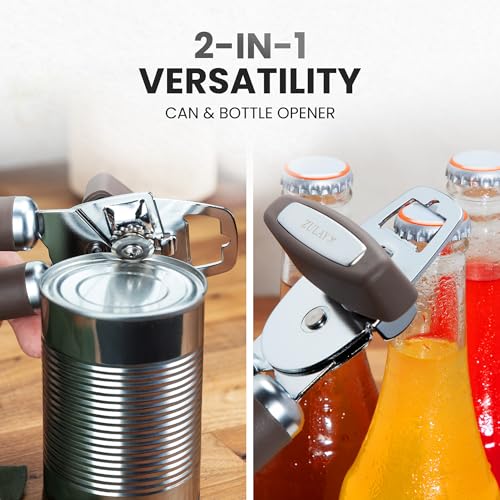 Manual Can Opener Heavy Duty Patented Stainless Steel (Toffee / Comfy Grip)