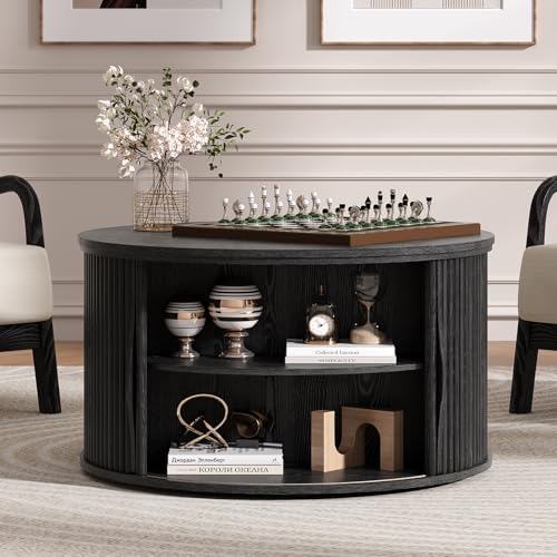 Black Lift Top Coffee Table with Storage for Living Room (Classic Black)