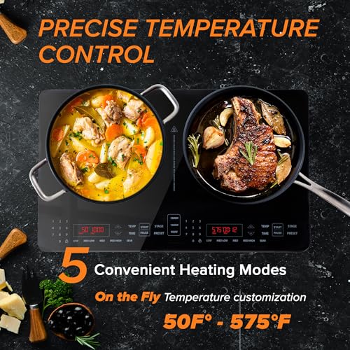 Double Pro Cooktop Induction Countertop Burner (Black)