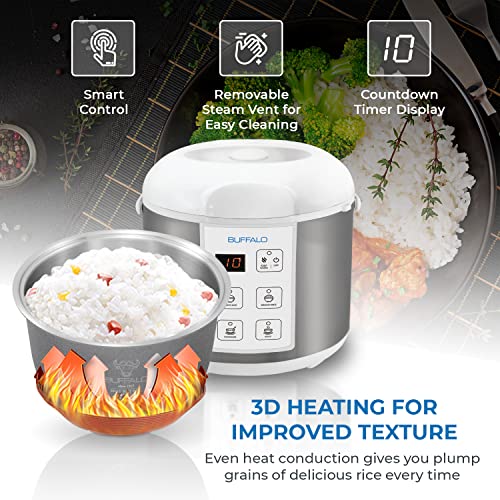 Rice Cooker Stainless Steel Inner Pot Rice Maker Large (10 Cup)