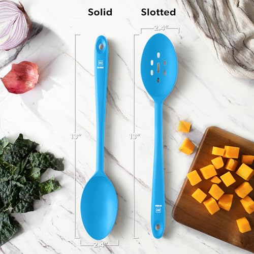 DI ORO Silicone Cooking Spoons (Blue)