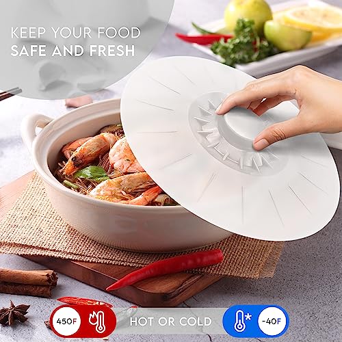 Silicone Bowl Lids White (5 Piece / Translucent Misty White)