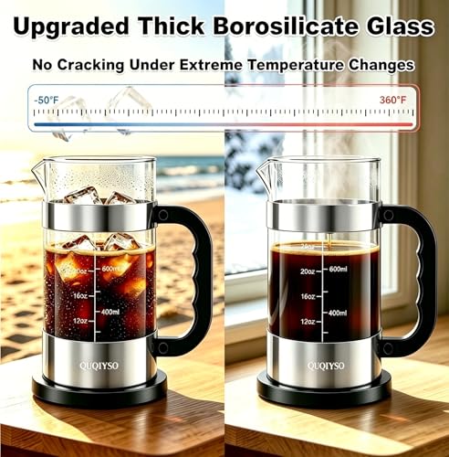 French Press Coffee Maker 34oz (New Style Sliver / 34oz)