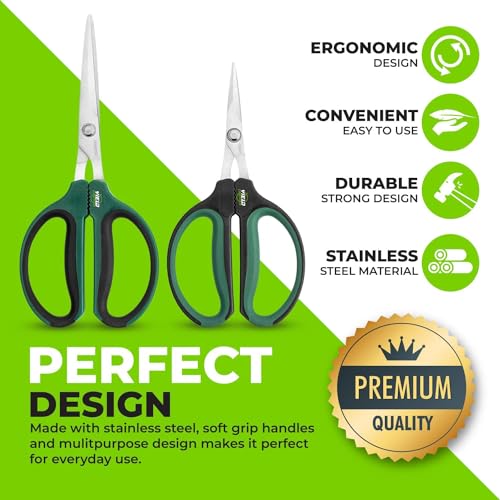 Hydroponic 2 Pack Bonsai Scissors and Plant Trimming Shears Set