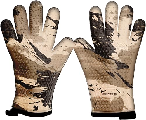 XL Silicone Smoker BBQ Gloves (Desert / X-Large)