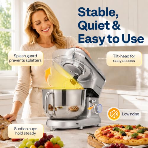 3-in-1 Stand Mixer, 6-Quart Tilt-Head Mixer, 10 Speeds, Silver (3-in-1 / Silver)