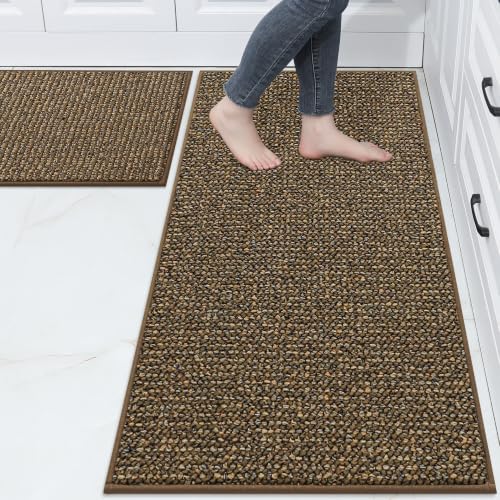 Kitchen Rugs and Mats 2PCS Non (Brown / 24"x36"+24"x60" (Rectangular))