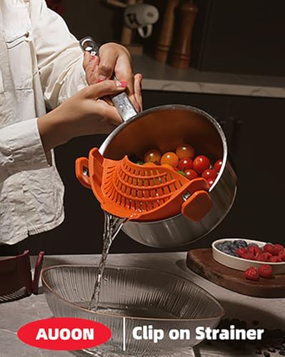 Pot Strainer Clip on Silicone (Red / Large 10.45 x 4.33 in)