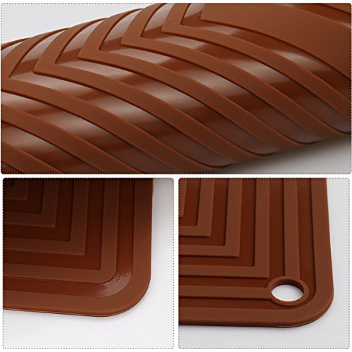 2 Pack Large Silicone Trivet Mats (Coffee)