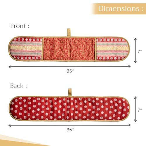 Double Oven Mitts 100% Cotton Double Oven Glove (067 - Sofia / 7" x 35" (Double Oven Mitt))