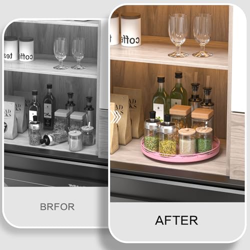 12 Inch Oak Lazy Susan Vanity Tray (Pink / 12)