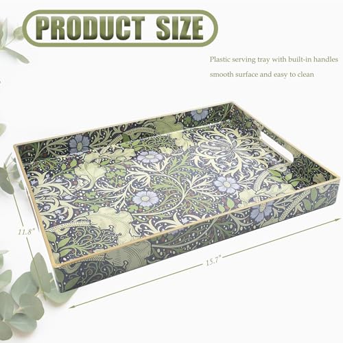 Plastic Serving Tray with Handles for Coffee Table (Multi H)