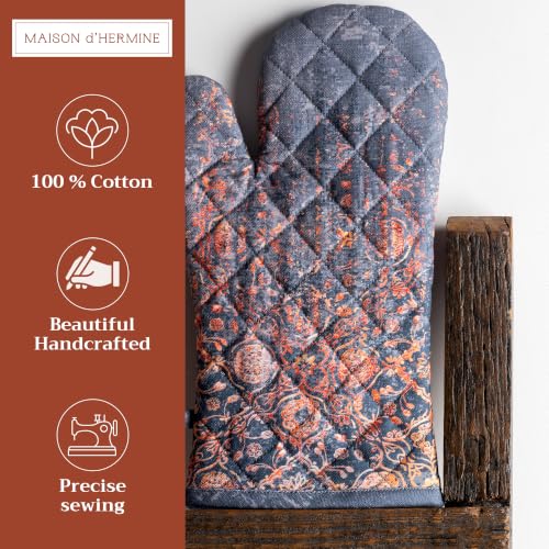 Maison d'Hermine Oven Gloves 100% Cotton Oven Mitt (024 - Imperfection / 7.5" x 13" (Oven Mitt))