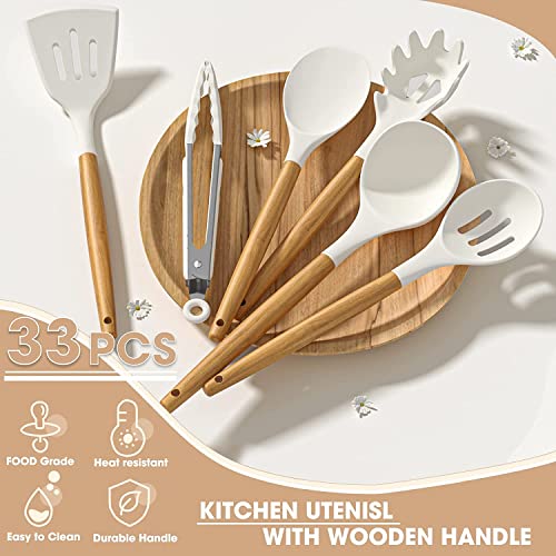Kitchen Cooking Utensils Set (Cream White)
