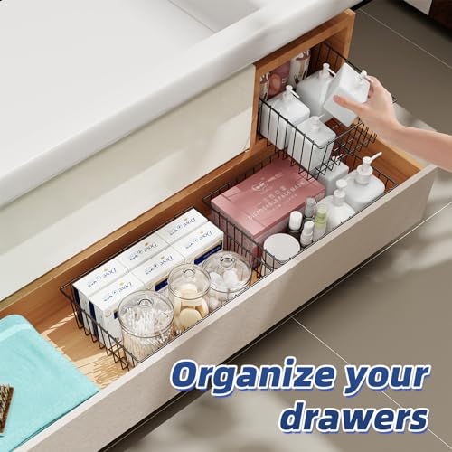 6 Pack Large Metal Wire Baskets for Storage (6 pack)
