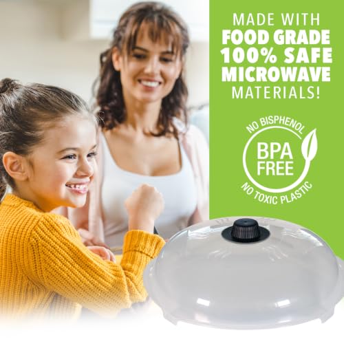 Tall Magnetic Microwave Splatter Cover for Food (Super Magnet Black)