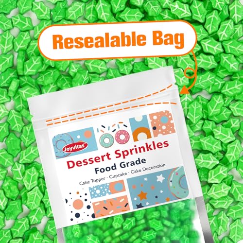 Green Leaf Sprinkles for Cake Decorating (Christmas Green Leaf)