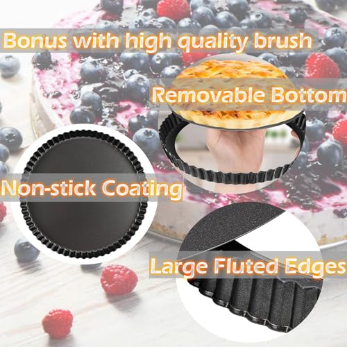 Tart Pans with Removable Bottom 10 Inch Quiche Pan (10.2 X 1.2 Inch)
