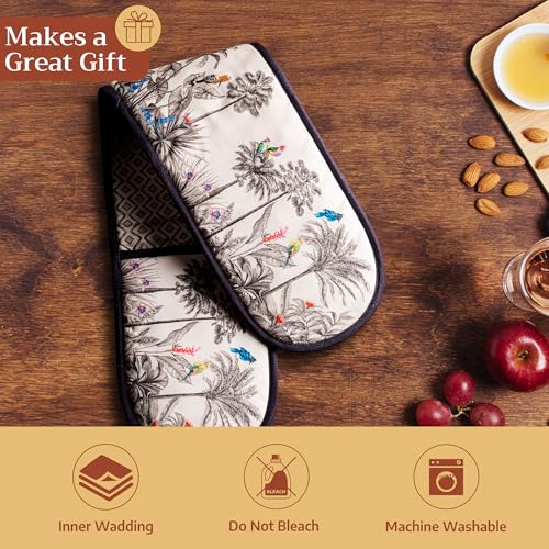 Double Oven Mitts 100% Cotton Double Oven Glove (021 - Amazonia / 7" x 35" (Double Oven Mitt))