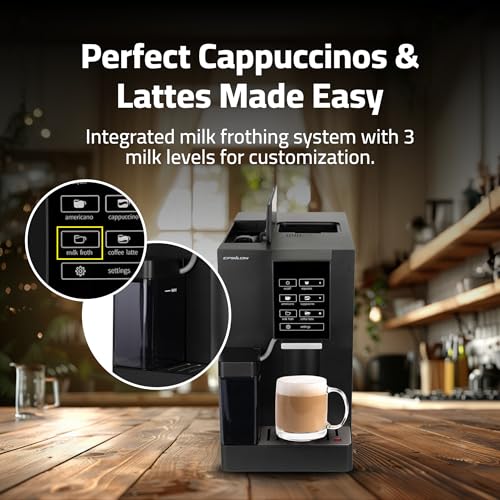 Fully Automatic Coffee Machine with Grinder (Black)