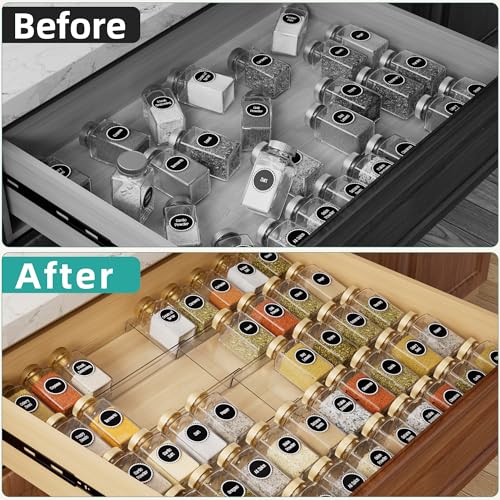 Acrylic Spice Drawer Organizer (Transparent / 10 Pack)