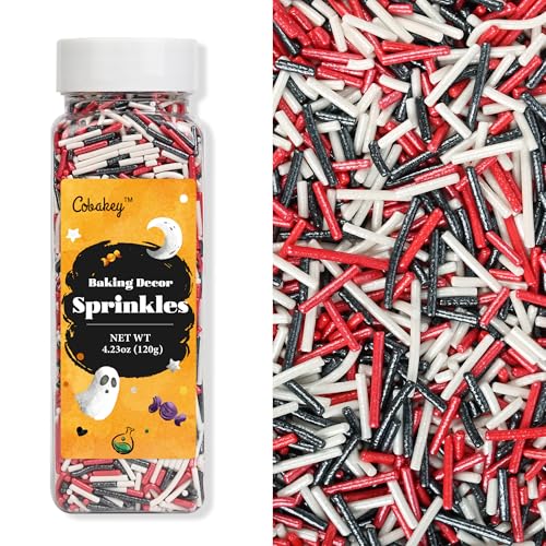 Halloween Jimmies Sprinkles for Cake Decorating (Black & Red Jimmies)