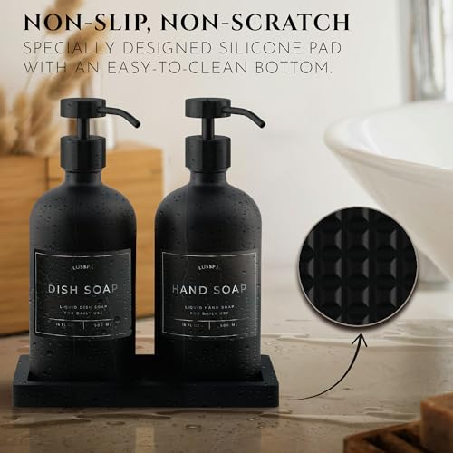 Glass Soap Dispenser Set of 2 (Black)
