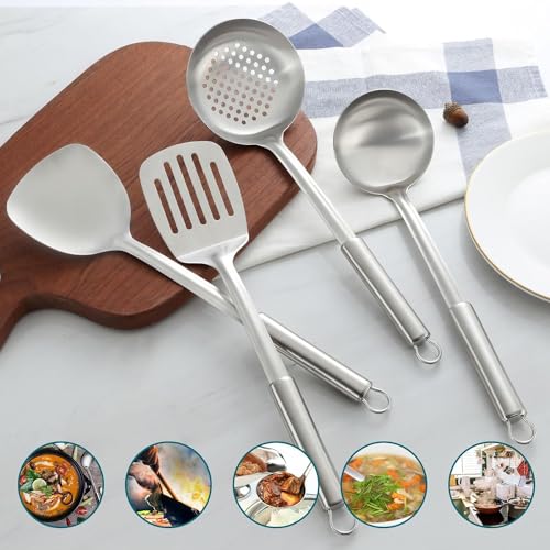2 Pcs Solid & Slotted Spatula Set (2P-Argent)