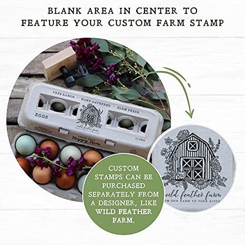 Egg Cartons Adorable Printed Design for Farm Fresh Eggs (Blank Stamping / 25)