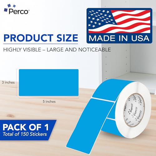 Light Blue 3x5 Inch Perforated Sticker Labels (Mini Roll / Light Blue)