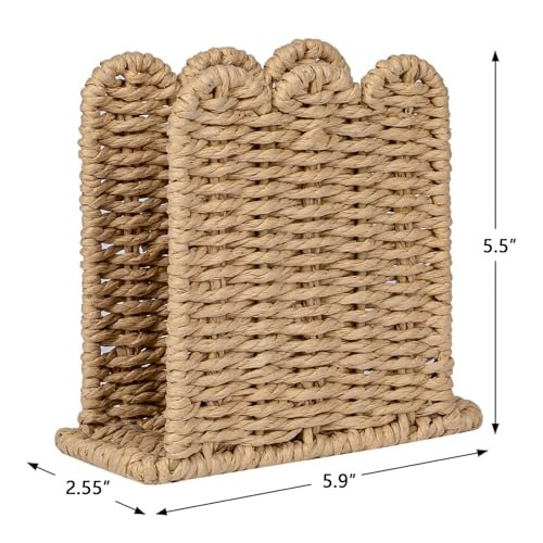Scalloped Napkin Holder for Table Home Rustic Room Decor (Beige / Standing Style1)