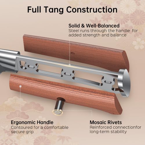 Japanese Carving Knife and Fork Set with Ergonomic Rosewood Handle (2pcs carving set)