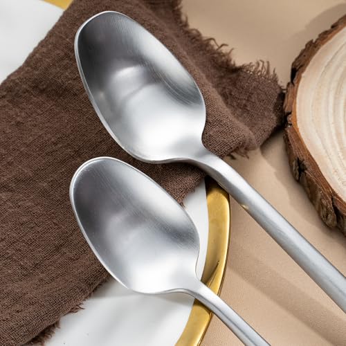 Silverware Set with Steak Knives (Matt Silver with Steak Knives)