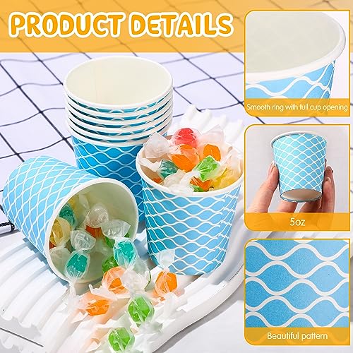 1000 Pcs Disposable Paper Cups Small (Wave / 2.4 inches x 1.7 inches)