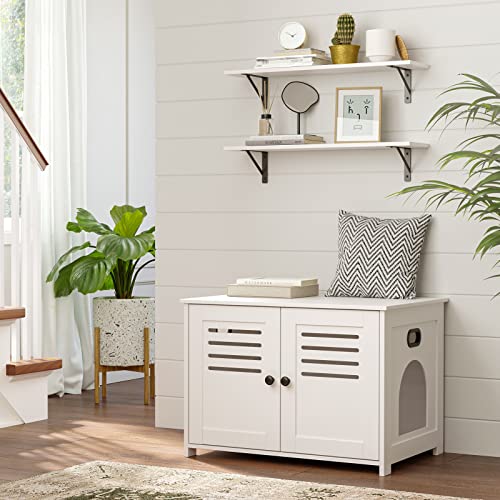 Wall Shelves 23.6" Long Floating Shelves with Metal Brackets (White / 23.6 Inch)