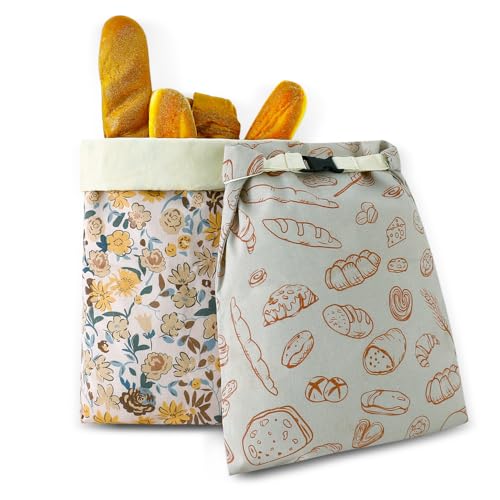 Beeswax Bread Bags for Homemade bread (Yellow & Apricot)
