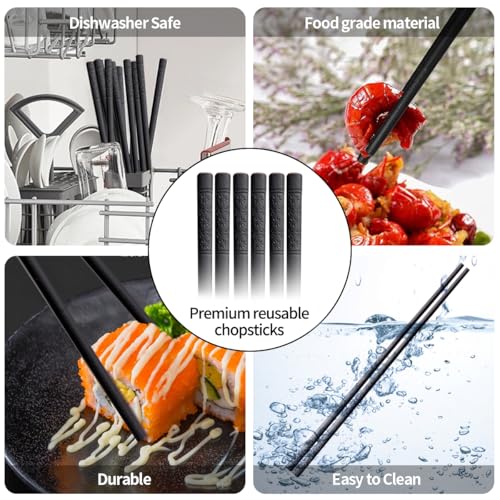 10 Pairs Fiberglass Chopsticks (Black chopsticks)