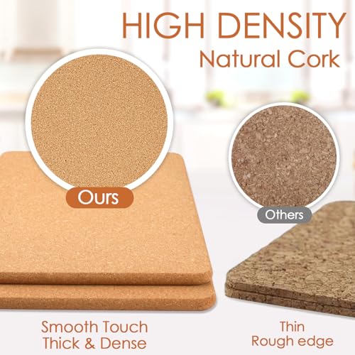 Rectangle Cork Trivets for Hot Dishes (09-12 Inch 2pcs Rectangular)