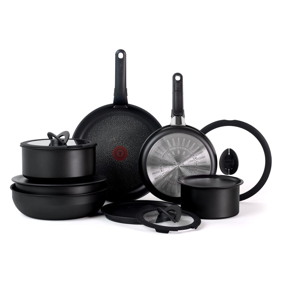Ingenio Expertise Non Stick Cookware Set 14 Piece (Black / 14-Piece induction)