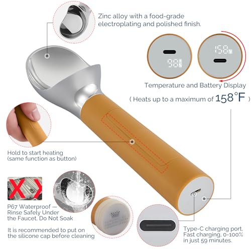 Heated Ice Cream Scoop Rechargeable (Olive Evergreen / 2 oz)