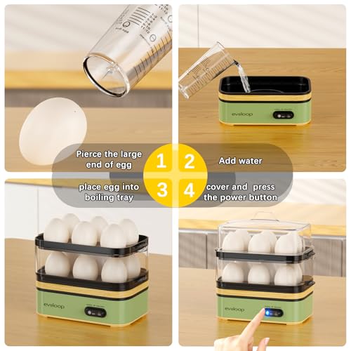 Rapid Egg Cooker Electric 12 Eggs Capacity (Green)