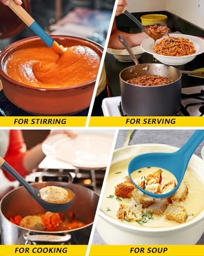 Silicone Soup Ladle Spoon Kitchen Utensils (2 Count)