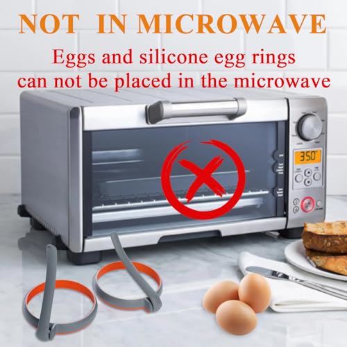 Silicone Egg Rings for Frying Egg (4Pcs Round / Gray)