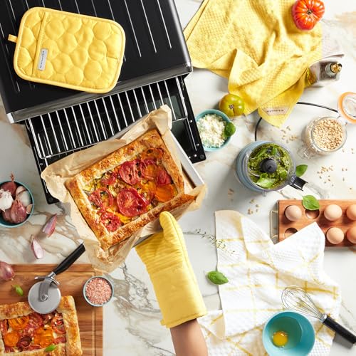 Quilted Cotton Terry Cloth Oven Mitt (Butter Yellow)