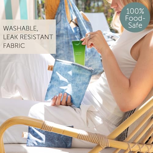 Roamio Reusable Sandwich and Snack Bags (Faux Denim)