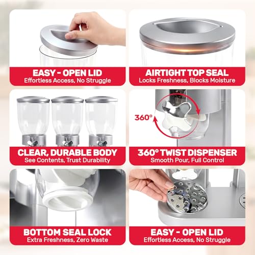 Triple Cereal Dispenser (Triple 6L Sliver)