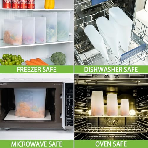 Reusable Storage Bags (Translucent | XL+L | 8 Pack)