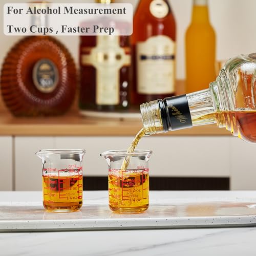 Glass Measuring Cups with V (2 Count (1 fl oz each))