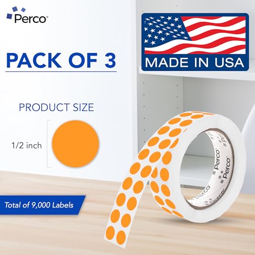Neon Orange Perforated Round Circle Dot Sticker 1 (Neon Orange / 0.5 Inch)